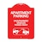 Signmission Apartment Parking Unauthorized Vehicles Towed Away With Car Tow Graphic, A-DES-RW-1824-24340 A-DES-RW-1824-24340 - alternate 1